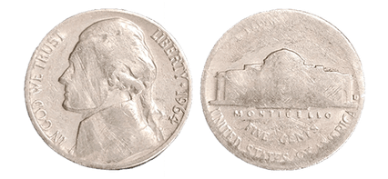 the picture of 1964 Copper-Nickel with Die with "collision" of stamps, which leads to the appearance of unusual prints of elements of one side on the other.